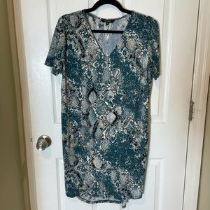 Christian Siriano - Blue Snake Print Dress